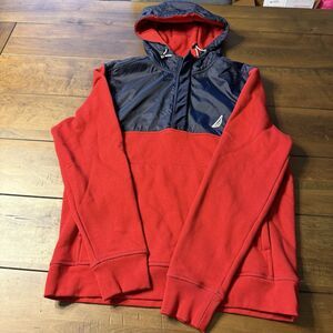 Nautica half zip hoodie red/blue Pullover Classic Colors Size Medium